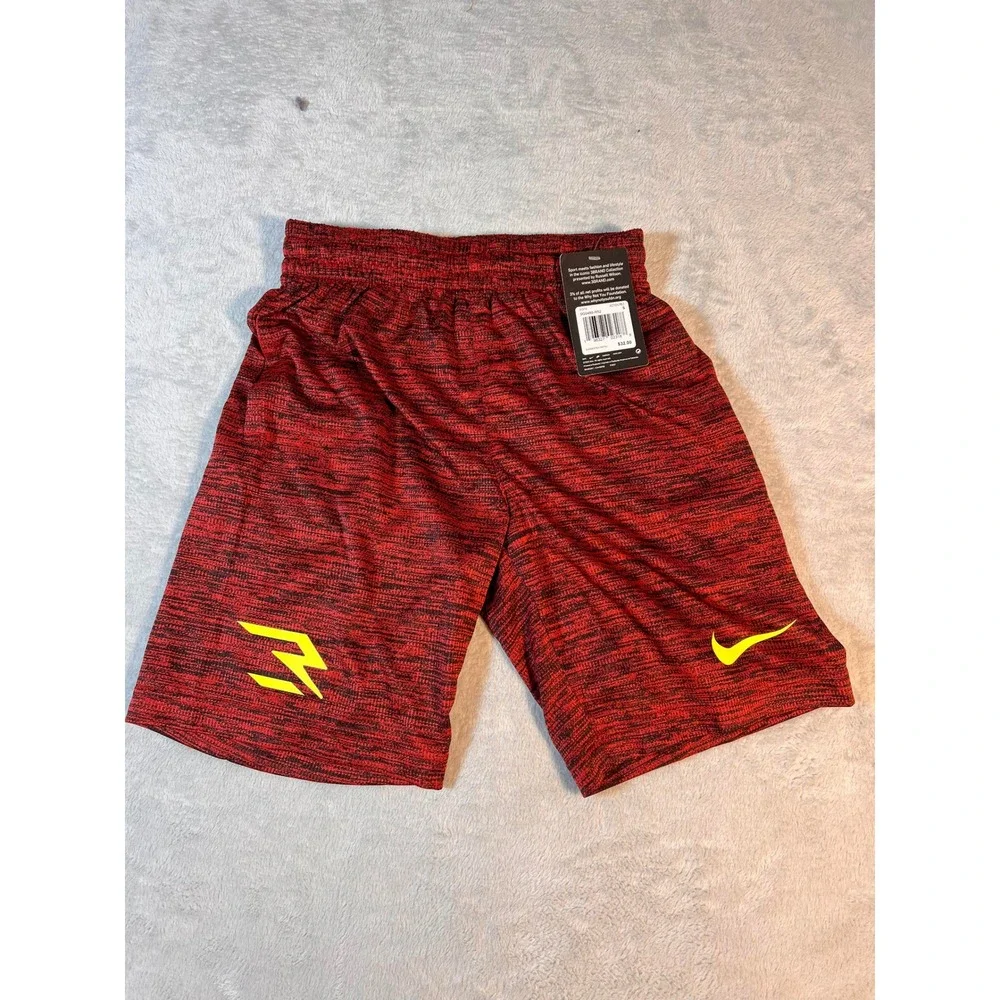 Nike 3BRAND‎ Russell Wilson Boys Basketball Shorts Red Black Yellow Size Small
